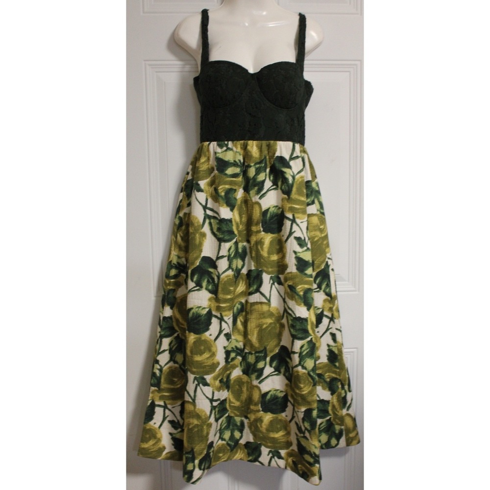 Tuckernuck Giverny Gardens Maria Dress SZ 6 Lace Corset Smocked Silhouette Lined - Picture 2 of 13